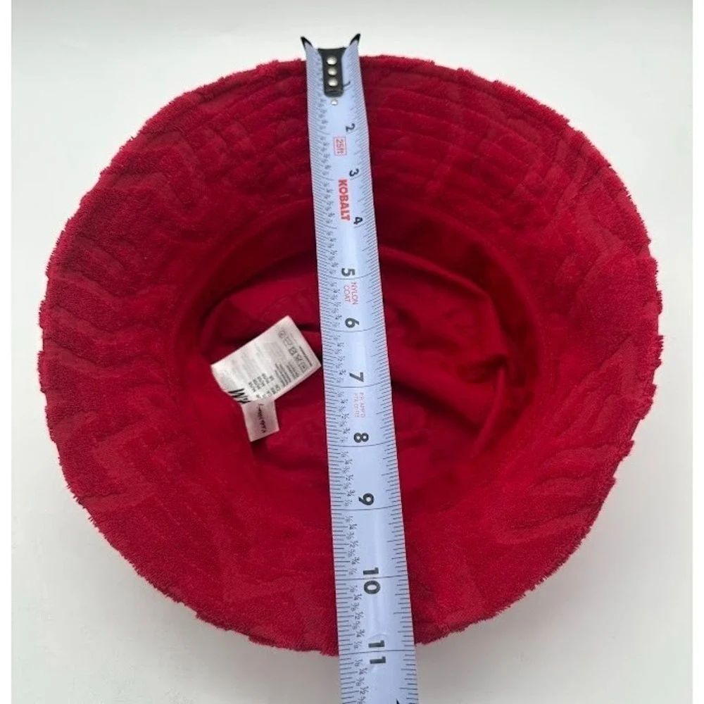 Keith Haring x H&M Red Terry Bucket Hat Size M/58 Textured Jacquard Unisex